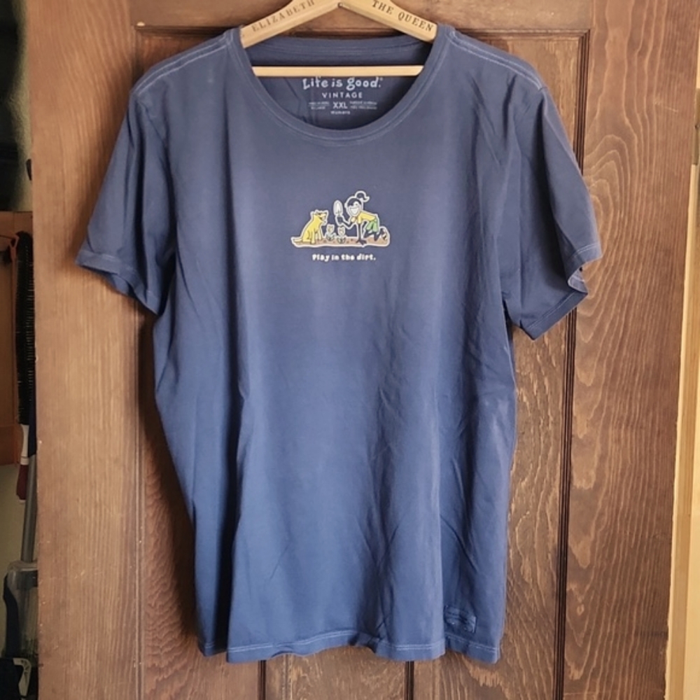Life is Good Women’s Vintage Tee T-shirt Size XXL Dark Blue